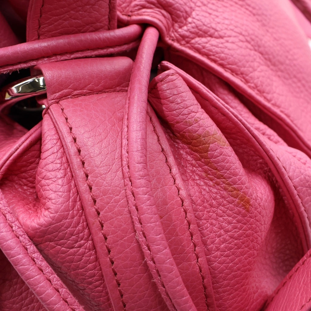 LOEWE(ロエベ) フラメンコ フリンジ ショルダーバック ハンドバッグ ピンク レザー レディース