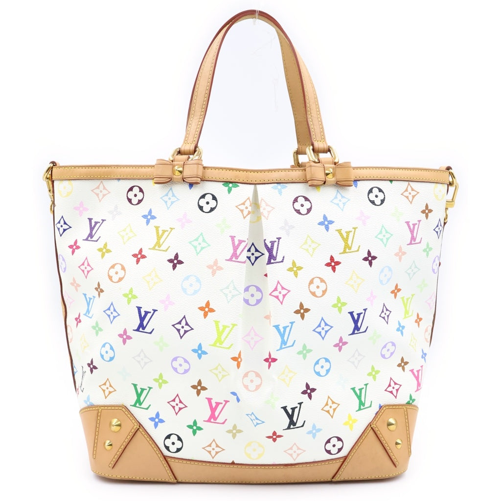 LOUIS VUITTON(ルイヴィトン) モノグラム マルチカラー シャーリーンGM 2WAYハンドバッグ トートバッグ ショルダーバッグ ホワイト レザー×PVC M93214 ゴールド金具
