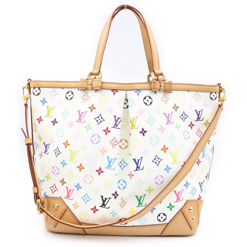 LOUIS VUITTON(ルイヴィトン) モノグラム マルチカラー シャーリーンGM 2WAYハンドバッグ トートバッグ ショルダーバッグ ホワイト レザー×PVC M93214 ゴールド金具