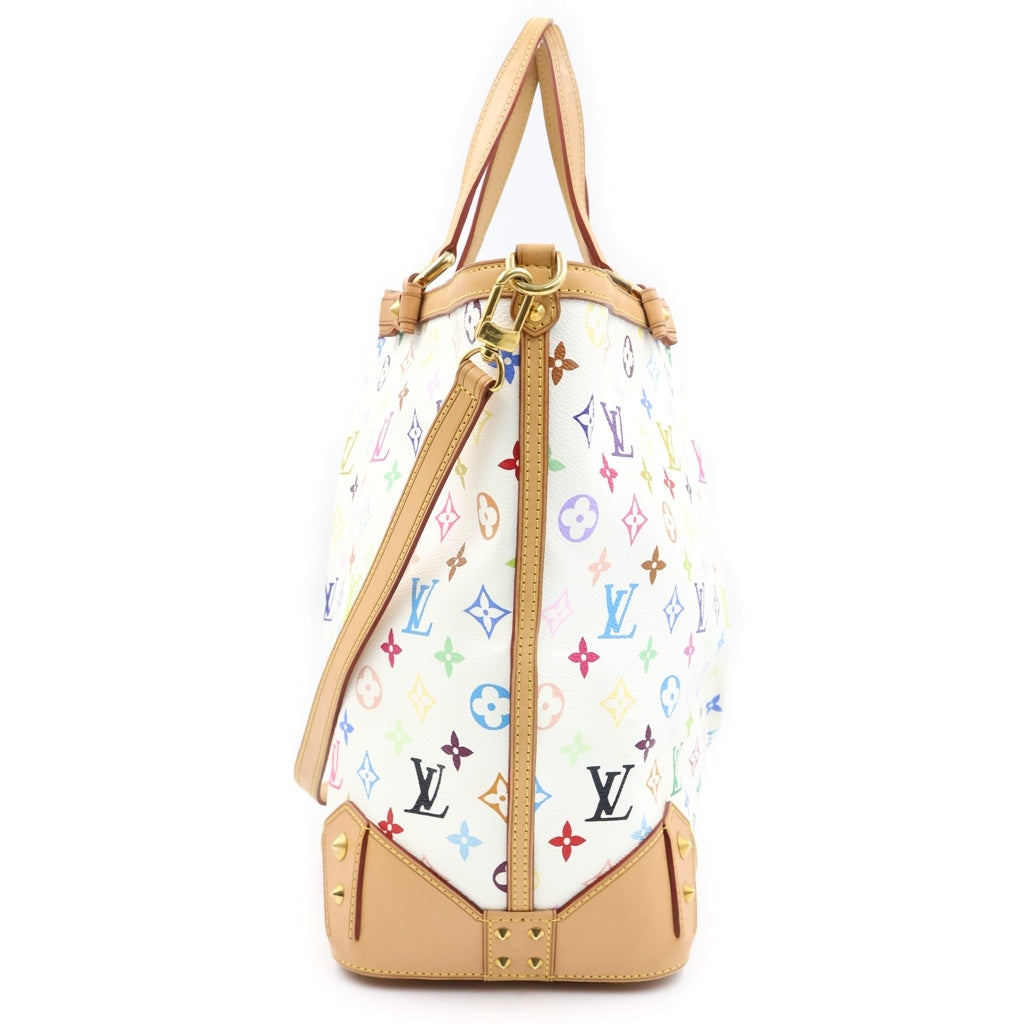 LOUIS VUITTON(ルイヴィトン) モノグラム マルチカラー シャーリーンGM 2WAYハンドバッグ トートバッグ ショルダーバッグ ホワイト レザー×PVC M93214 ゴールド金具