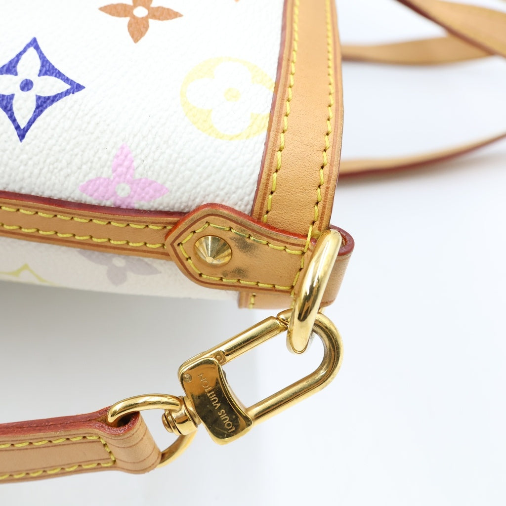LOUIS VUITTON(ルイヴィトン) モノグラム マルチカラー シャーリーンGM 2WAYハンドバッグ トートバッグ ショルダーバッグ ホワイト レザー×PVC M93214 ゴールド金具