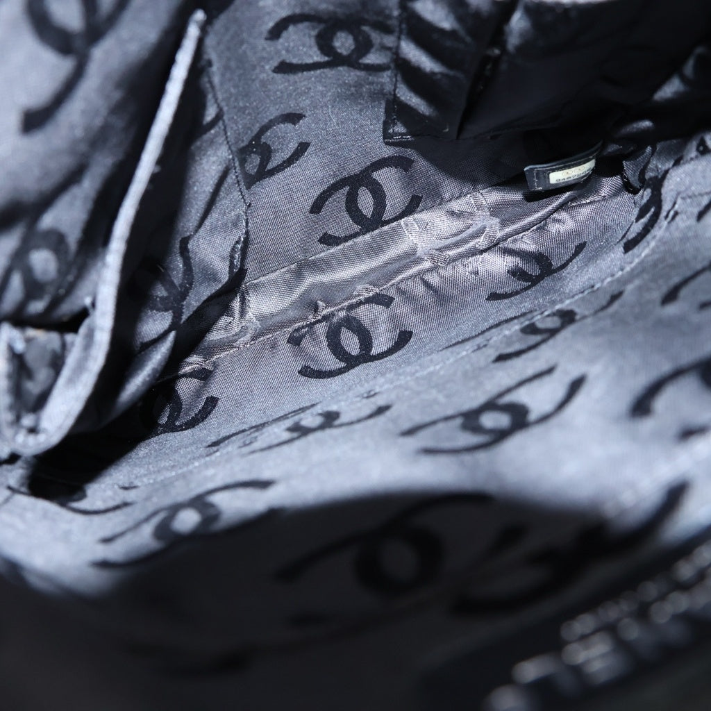 CHANEL(シャネル) カンボンライン バイカラー ショルダーバッグ ミニバッグ ベージュ×ブラック レザー シルバー金具 レディース