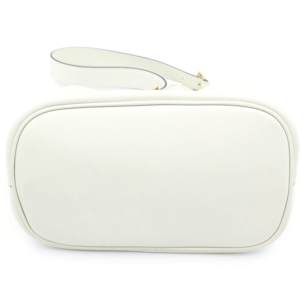 PRADA(プラダ) ミディアム レザーバッグ ショルダーバッグ ホワイト レザー 1BE080 ゴールド金具 レディース