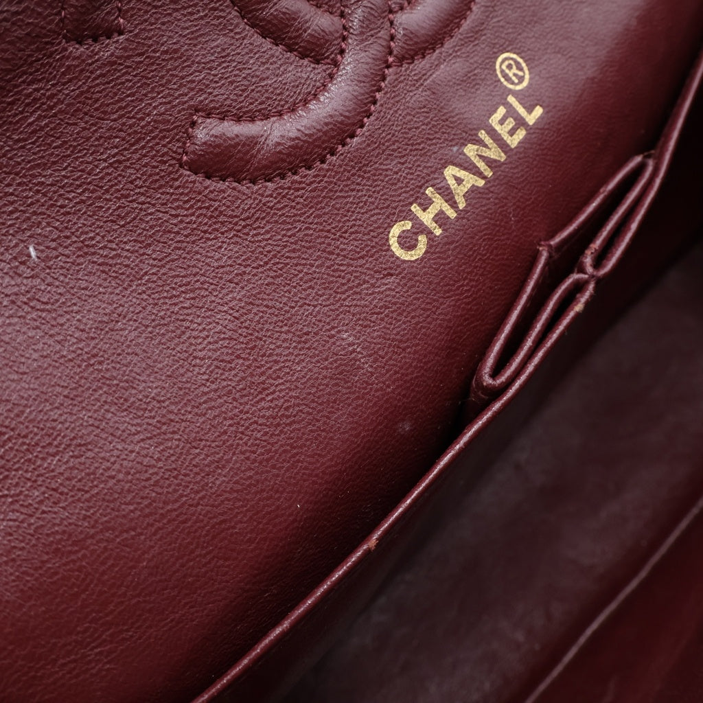 CHANEL(シャネル) マトラッセ23 ダブルフラップダブルチェーンショルダーバッグ ハンドバッグ ブラック ラムスキン ゴールド金具 A01113 レディース