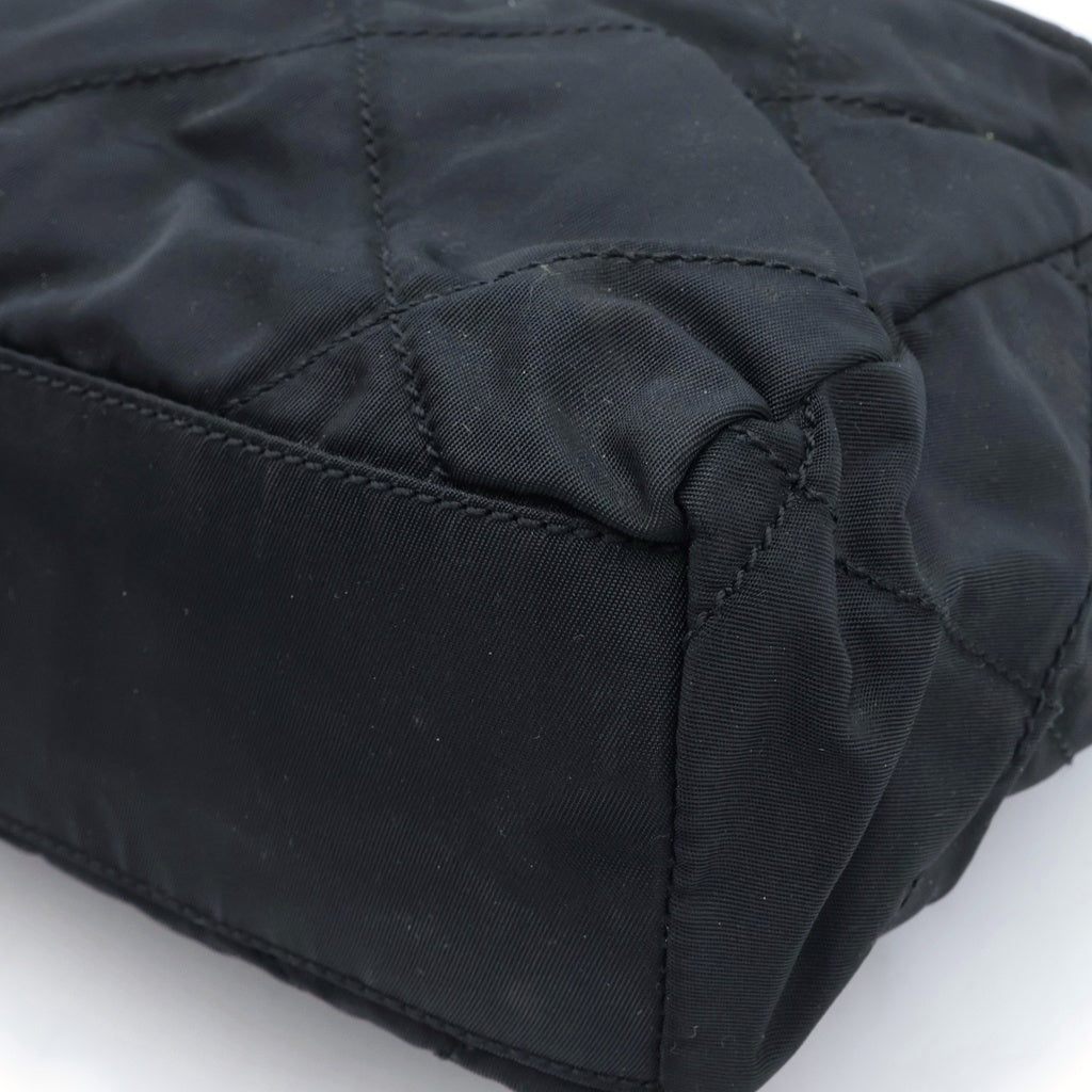PRADA(プラダ) チェーントートバッグ ハンドバッグ ブラック ナイロン B1239Y ゴールド金具 レディース