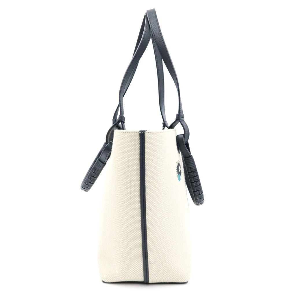 LOEWE(ロエベ) スタジオジブリコラボ ススワタリ アナグラムトート スモール キャンバス レザー アイボリー ブラック A717S72X16 レディース