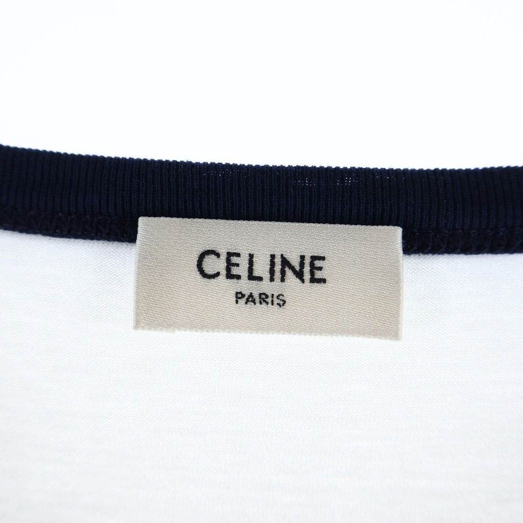 CELINE(セリーヌ) トリオンフ ロゴプリント コットン 半袖 クラシック Tシャツ カットソー #XS ホワイト 2X872671Q.01NB レディース