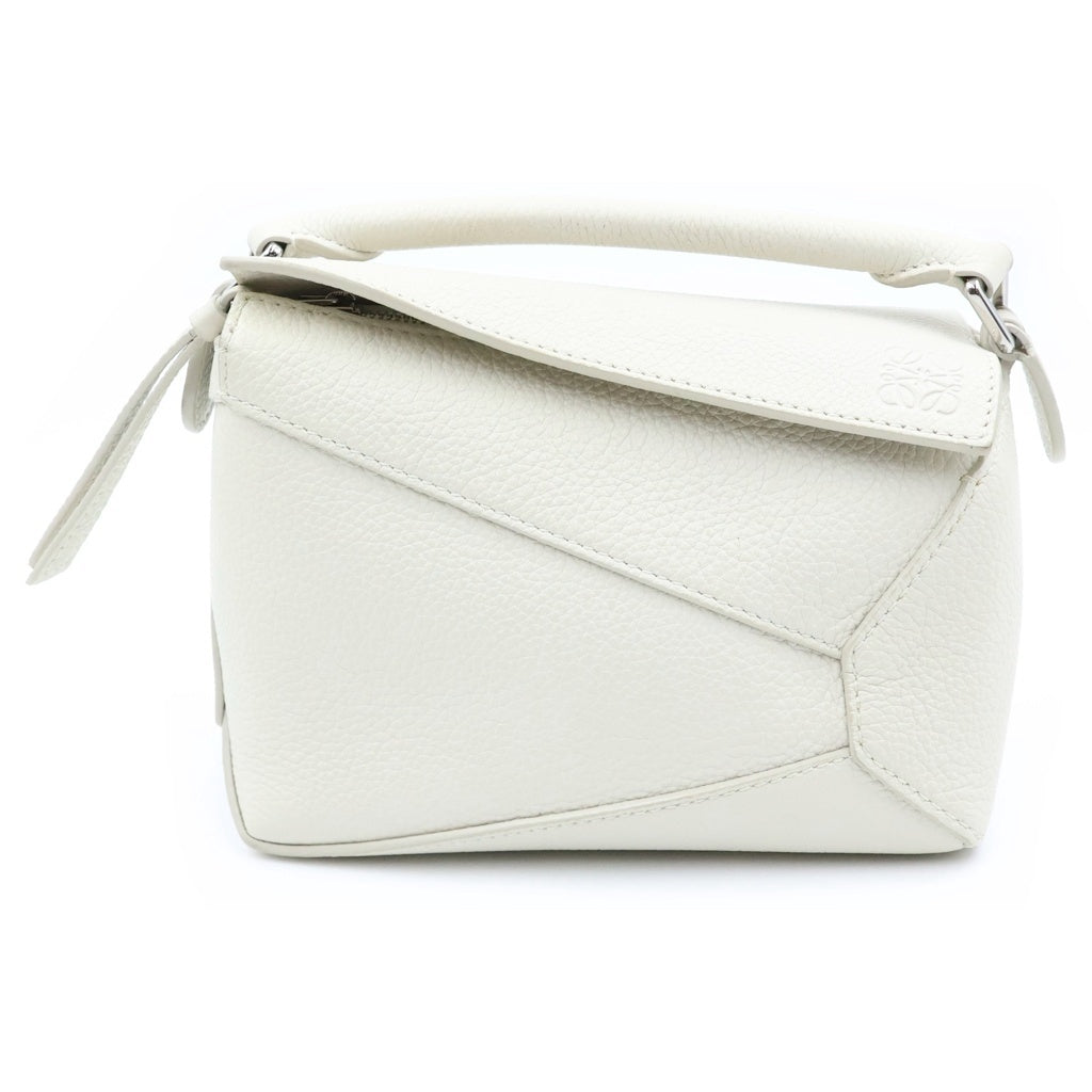 LOEWE(ロエベ) パズルバッグ ミニ 2WAY ショルダーバッグ レザー ホワイト レディース