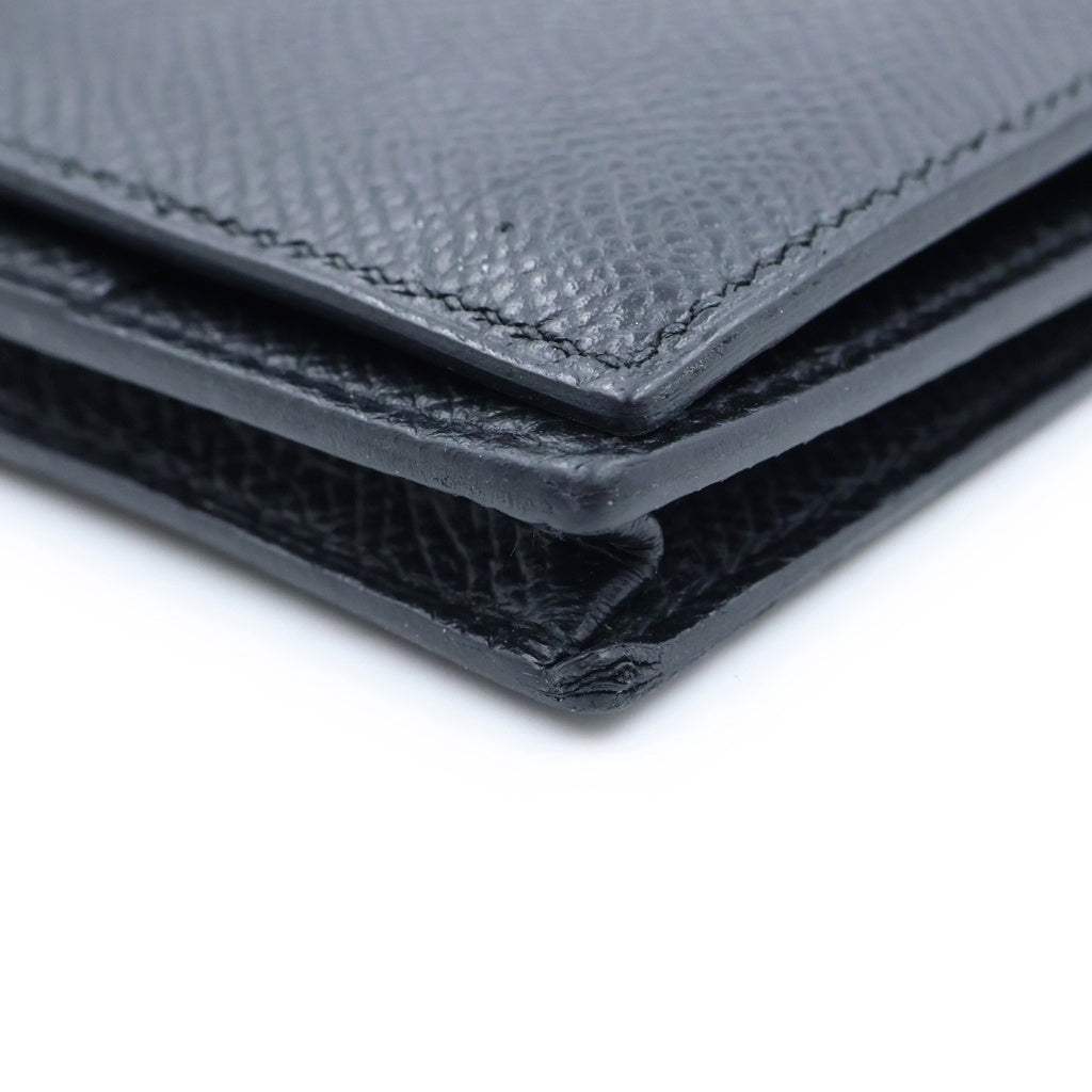 HERMES(エルメス) ベアンスフレ ロングウォレット 長財布 ブラック レザー エプソン ゴールド金具 D刻印 レディース