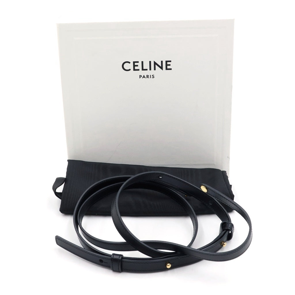 CELINE(セリーヌ) トリオンフ ミニクロード ショルダーバッグ ブラック レザー ゴールド金具 レディース
