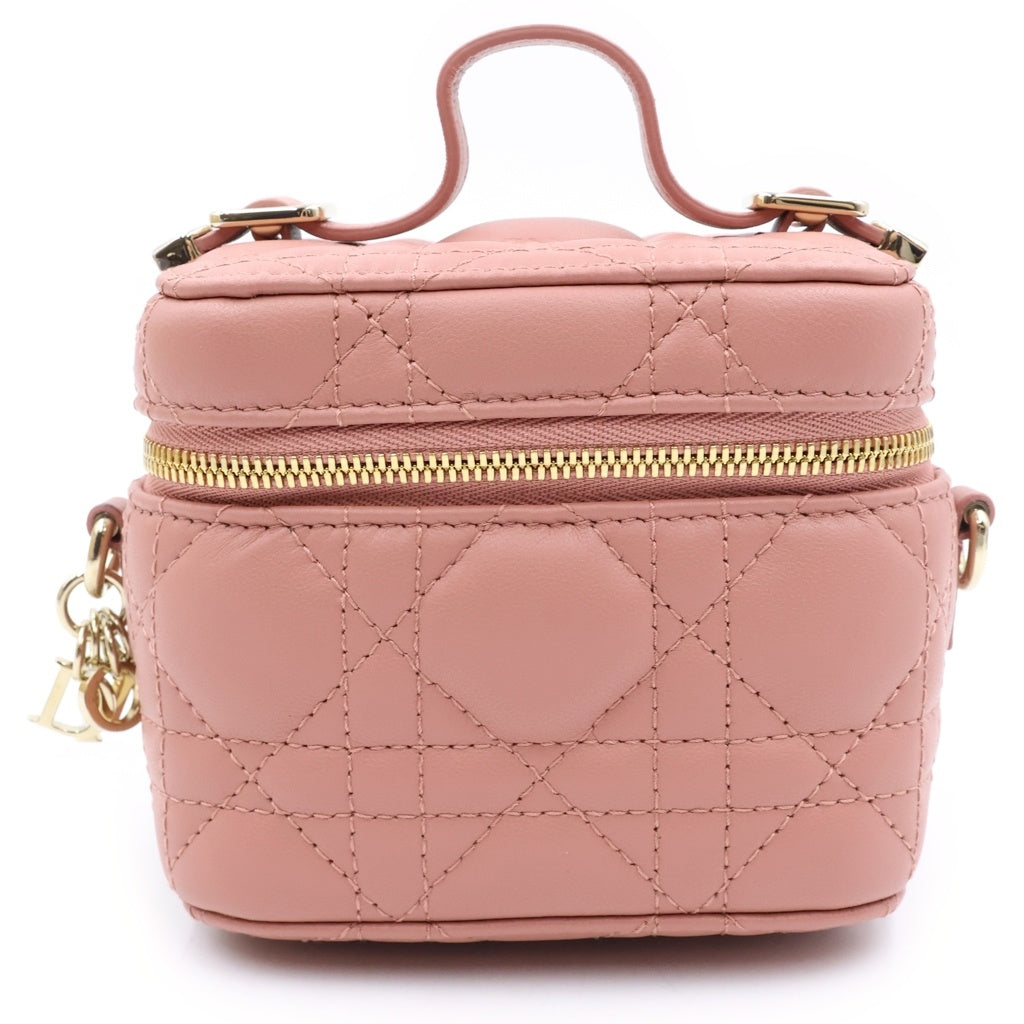 Christian Dior(クリスチャンディオール) レディディオール バニティバッグ ショルダーバッグ ミニ ピンク レザー ゴールド金具 レディース