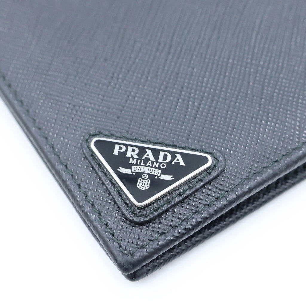 PRADA(プラダ) サフィアーノ 二つ折り財布 コンパクトウォレット カードケース ブラック 2M0738 レディース