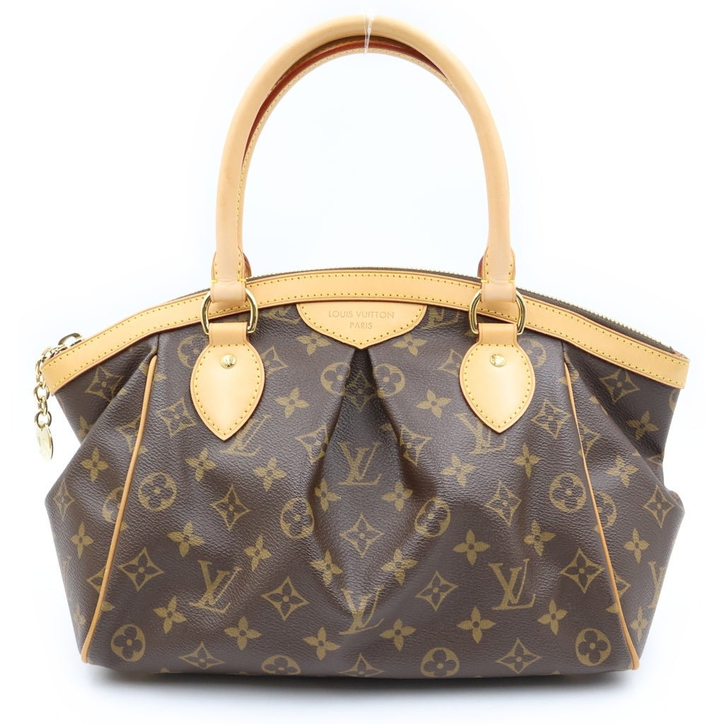 LOUIS VUITTON(ルイヴィトン) モノグラム ティボリPM ハンドバッグ ブラウン レザー×PVC M40143 ゴールド金具 レディース