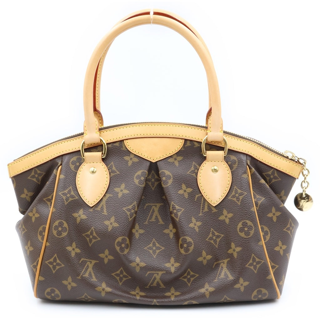 LOUIS VUITTON(ルイヴィトン) モノグラム ティボリPM ハンドバッグ ブラウン レザー×PVC M40143 ゴールド金具 レディース