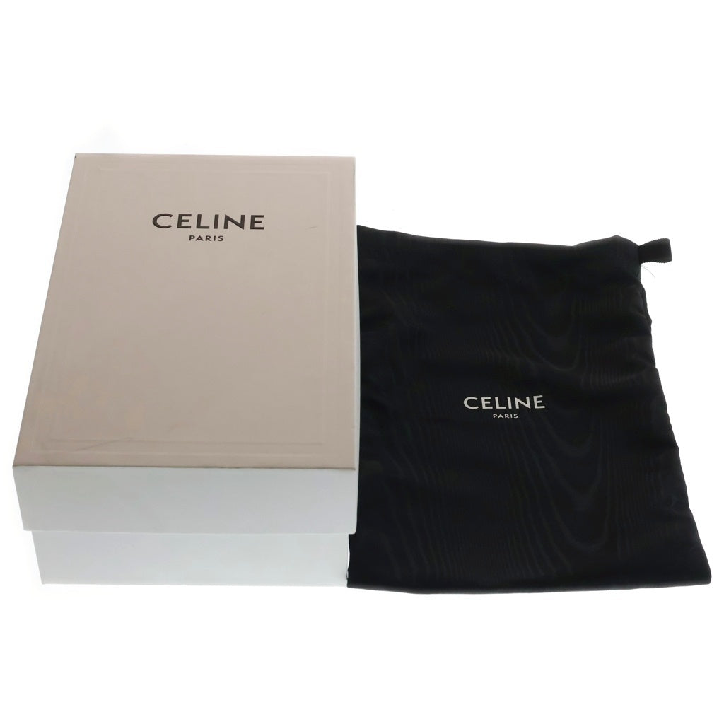 CELINE(セリーヌ) トリオンフ 収納ポーチ メイクポーチ ブラウン レザー×PVC ゴールド金具 レディース
