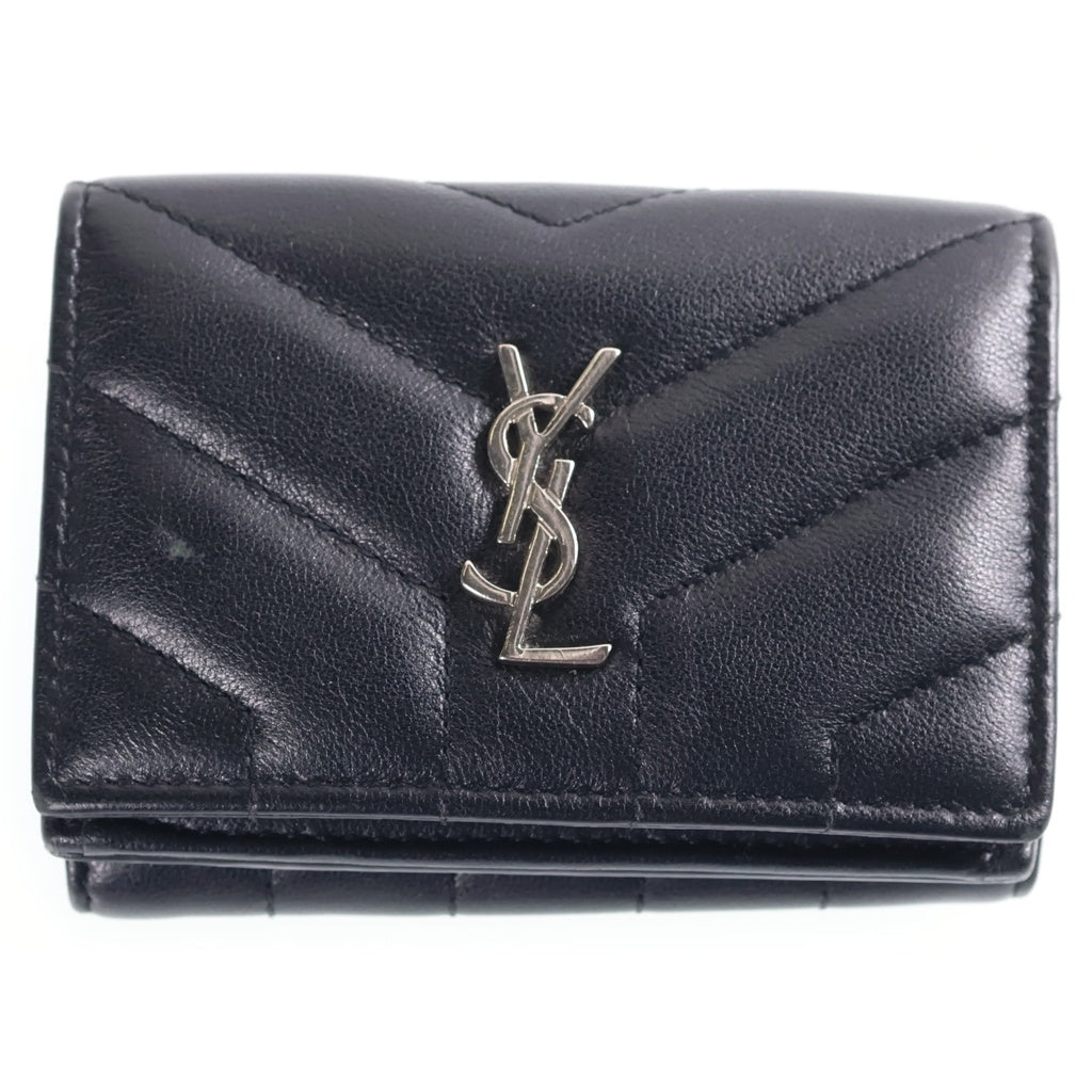 SAINT LAURENT PARIS(サンローランパリ) ルル タイニーウォレット コンパクト 三つ折り財布 レザー ブラック 531214 レディース
