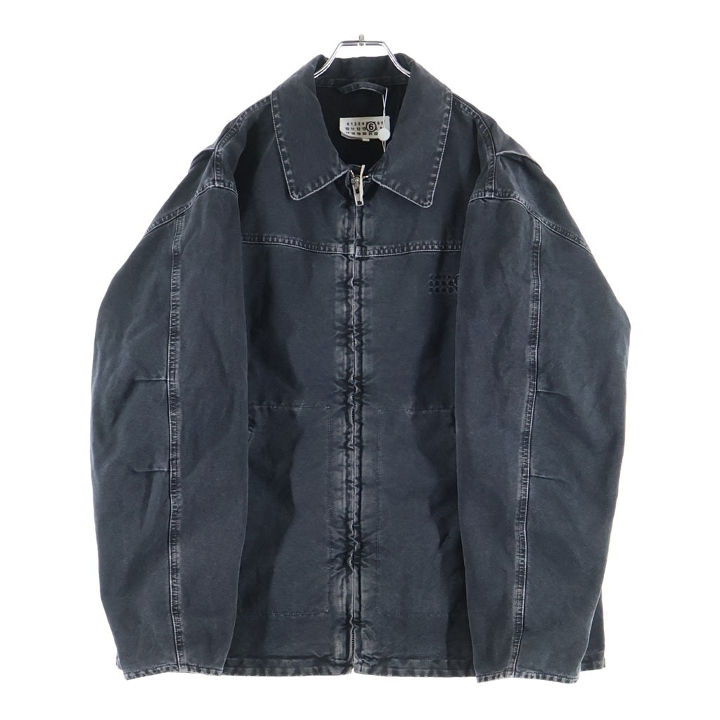 MM6 Maison Margiela(エムエムシックスメゾンマルジェラ) 25SS Heavy Weight Washed Chore Jacket チョアジャケット スポーツ ジャケット デニムブラック SH0AM0041 M35249