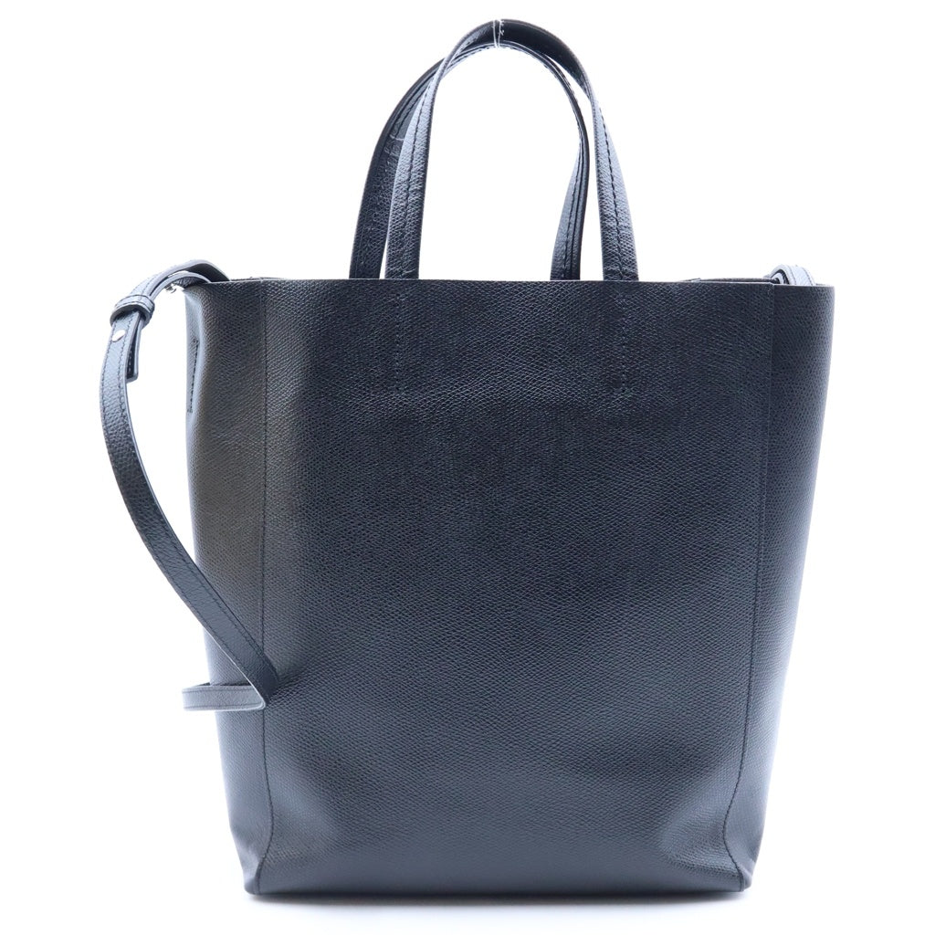 CELINE(セリーヌ) バーティカルカバ スモール 2WAYバッグ ショルダーバッグ トートバッグ ブラック レザー U-CU-0119 シルバー金具 レディース