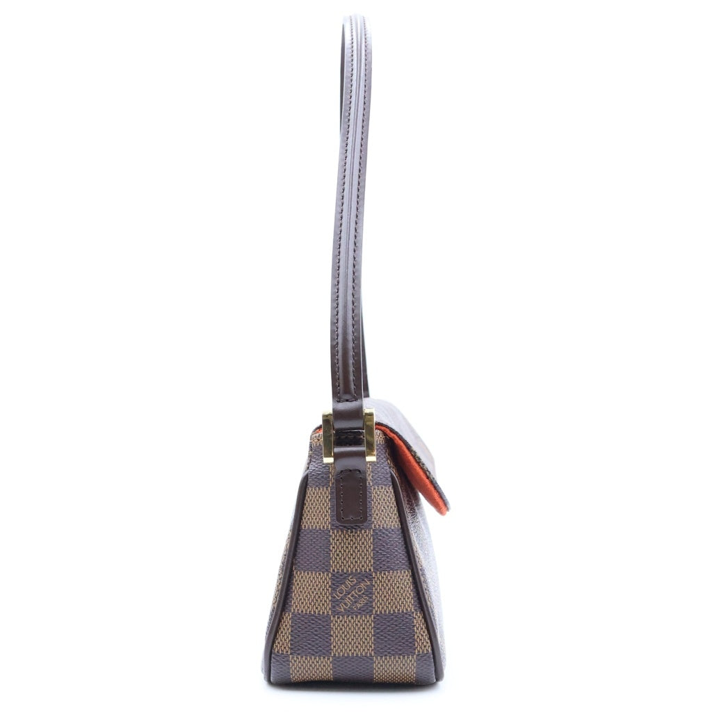 LOUIS VUITTON(ルイヴィトン) ダミエ レコレータ ワンショルダーバッグ ブラウン レザー×PVC N51299 ゴールド金具 レディース