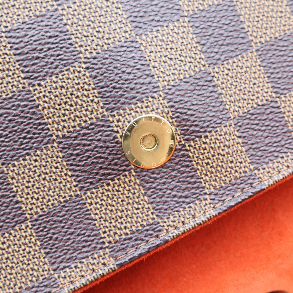 LOUIS VUITTON(ルイヴィトン) ダミエ レコレータ ワンショルダーバッグ ブラウン レザー×PVC N51299 ゴールド金具 レディース