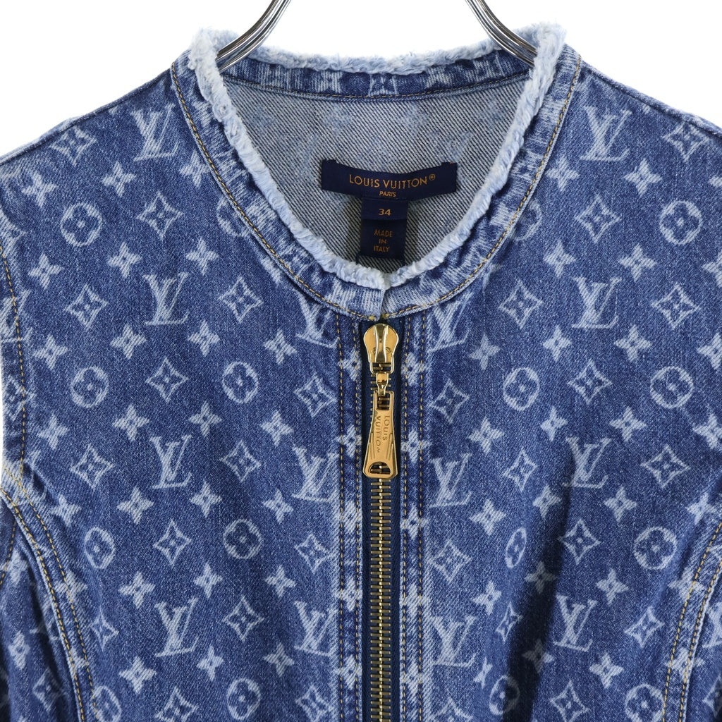 LOUIS VUITTON(ルイヴィトン) ノースリーブ モノグラム ワンピース デニム ブラック RW242WD EFY FRDS56 レディース