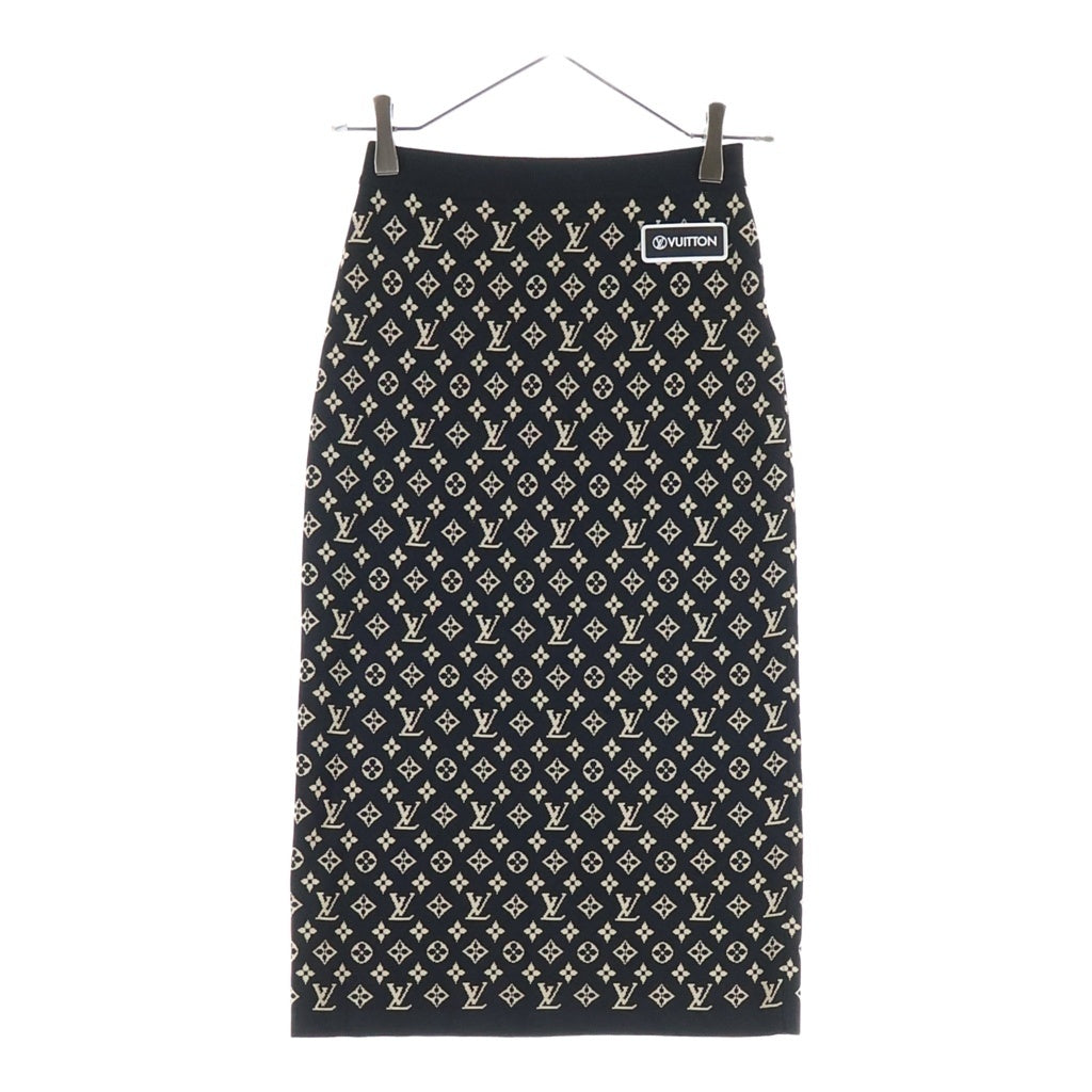 LOUIS VUITTON(ルイヴィトン) タイト スカート ロング モノグラム ニット シルク ブラック RW212W FN6 FLKZ02 レディース