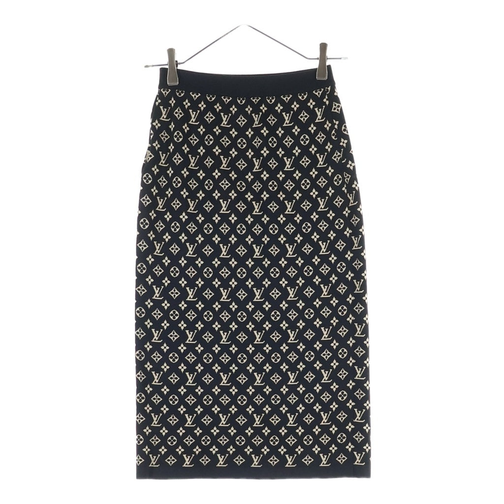 LOUIS VUITTON(ルイヴィトン) タイト スカート ロング モノグラム ニット シルク ブラック RW212W FN6 FLKZ02 レディース