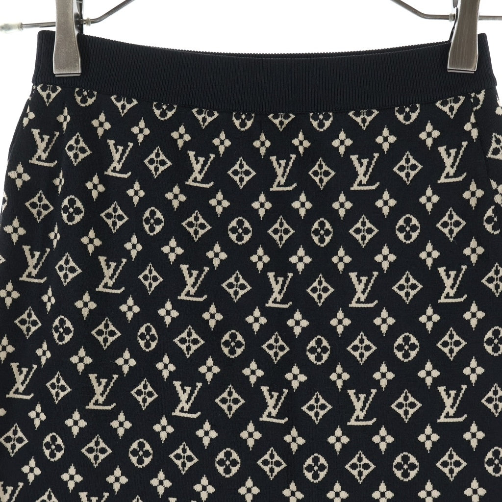 LOUIS VUITTON(ルイヴィトン) タイト スカート ロング モノグラム ニット シルク ブラック RW212W FN6 FLKZ02 レディース