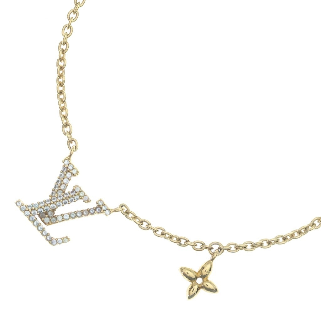 LOUIS VUITTON(ルイヴィトン) LVアイコニック ネックレス ラインストーン メッキ ゴールド M00596 レディース