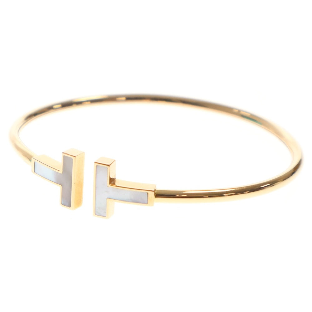 TIFFANY&Co(ティファニー) Tワイヤー シェル ブレスレット Au750 K18YG マザーオブパール イエローゴールド ミディアム ジュエリー
