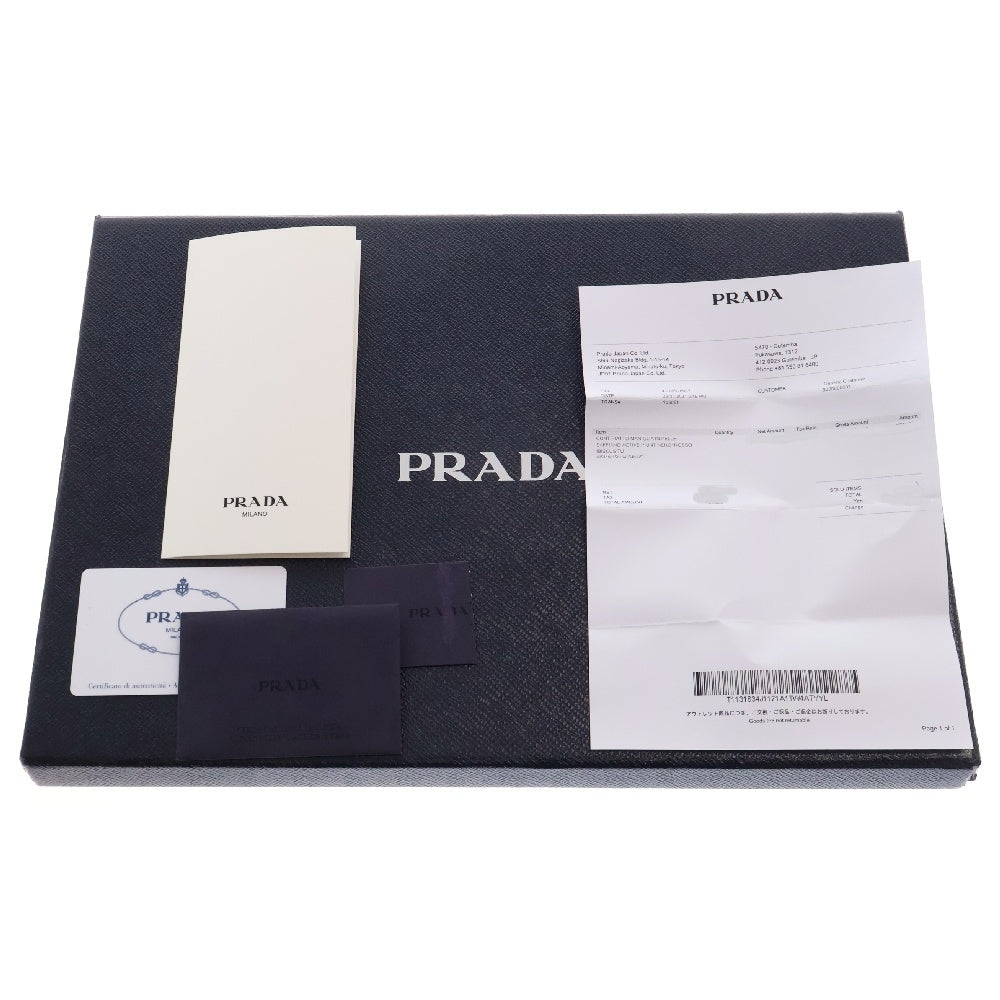 PRADA(プラダ) セカンドバッグ 花柄 ブラック×レッド レザー クラッチバッグ フラワーモチーフ 2NH001