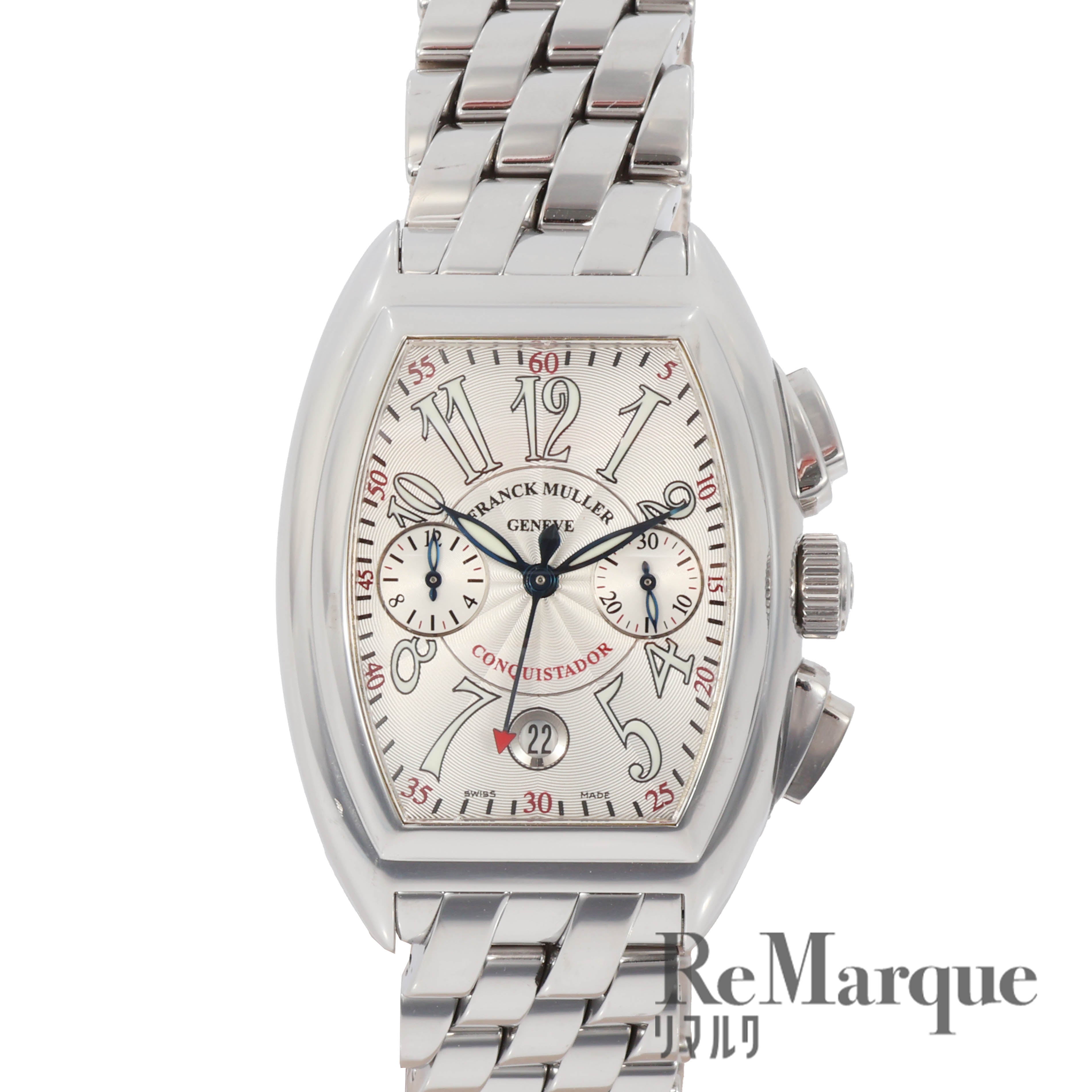 FRANCK MULLER(フランクミュラー) コンキスタドール クロノグラフ 8005CC 白文字盤 ステンレス 自動巻き SS/AT 腕時計
