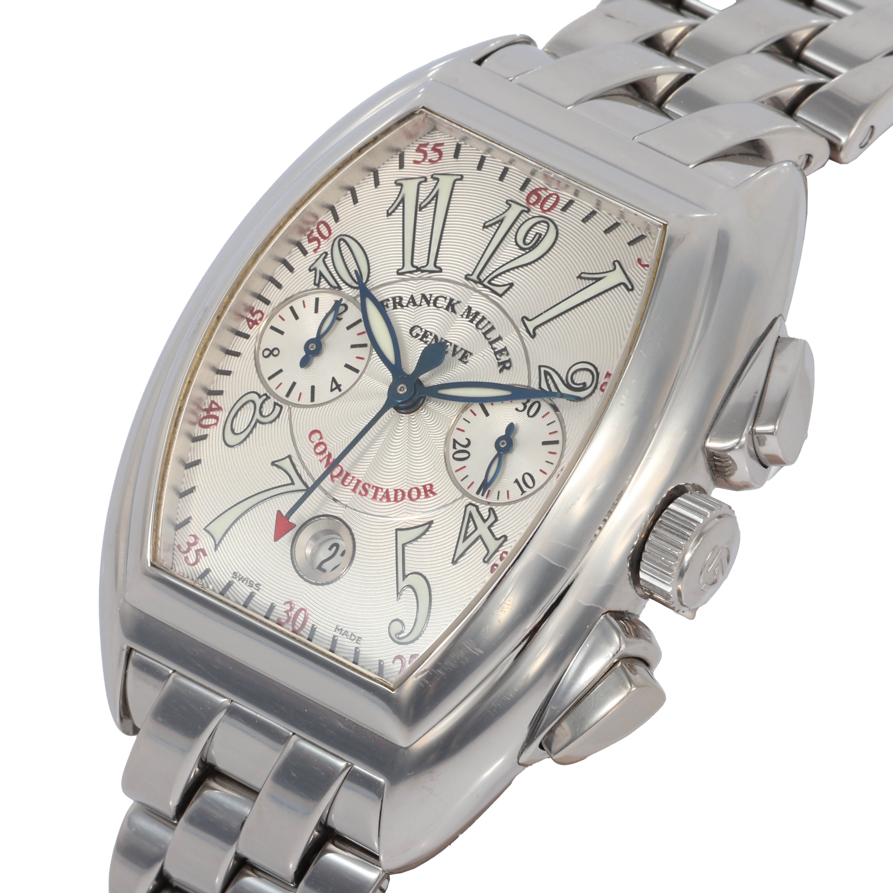 FRANCK MULLER(フランクミュラー) コンキスタドール クロノグラフ 8005CC 白文字盤 ステンレス 自動巻き SS/AT 腕時計