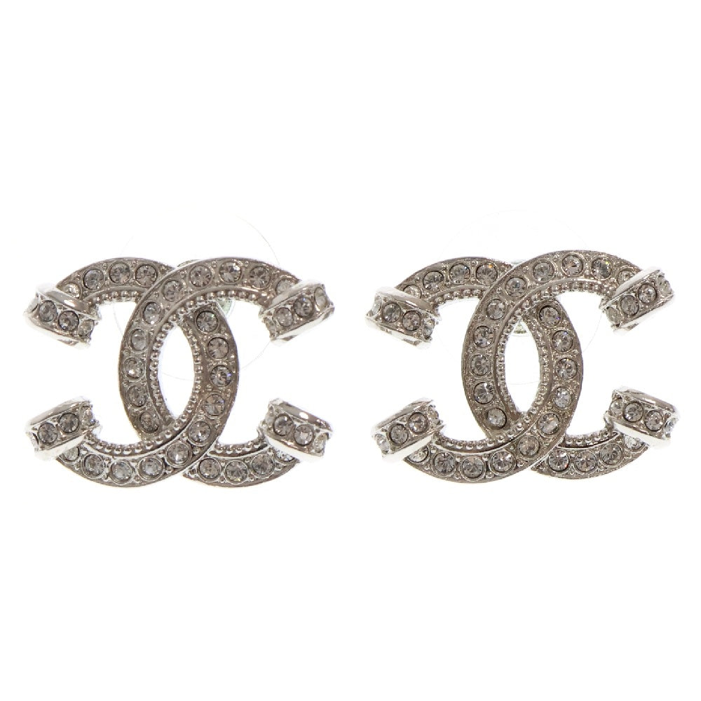 CHANEL(シャネル) ココマーク ラインストーンピアス メタル シルバー GP A23P アクセサリー
