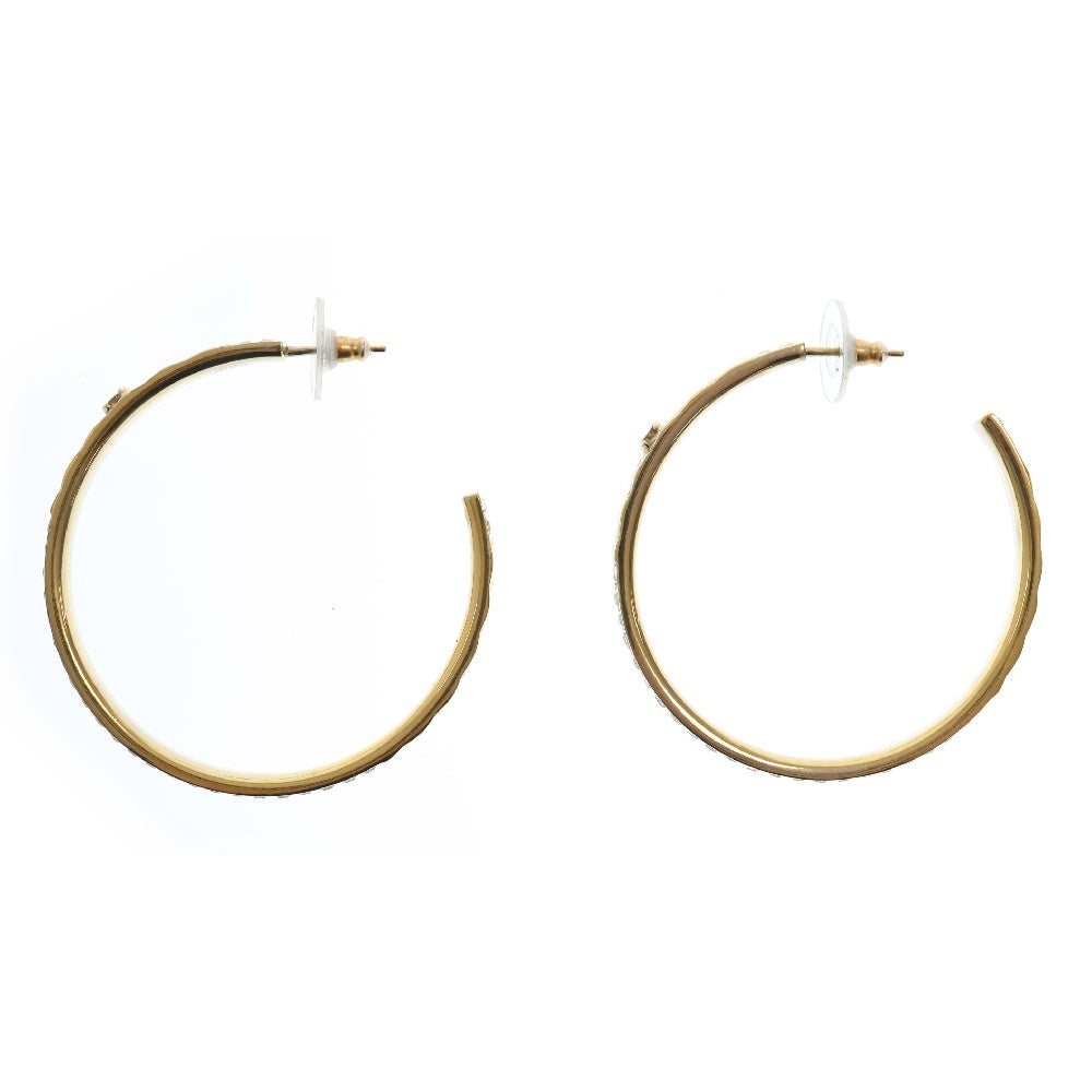 CHANEL(シャネル) ココマーク ラインストーンフープピアス B17C ゴールド GP アクセサリー
