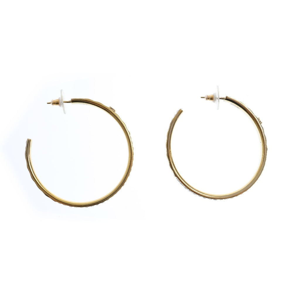 CHANEL(シャネル) ココマーク ラインストーンフープピアス B17C ゴールド GP アクセサリー
