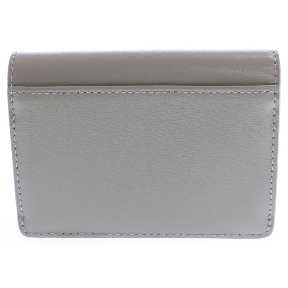 CELINE(セリーヌ) トリオンフ カードホルダー シャイニーカーフスキン ライトクレイ カードケース コンパクトウォレット ライトグリーン ゴールド金具 コインケース