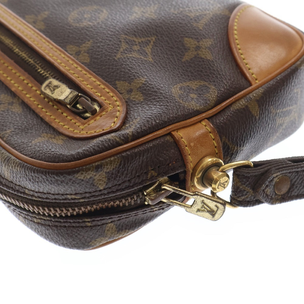 LOUIS VUITTON(ルイヴィトン) モノグラム マルリードラゴンヌ ストラップ付レザークラッチバッグ ブラウン M51847