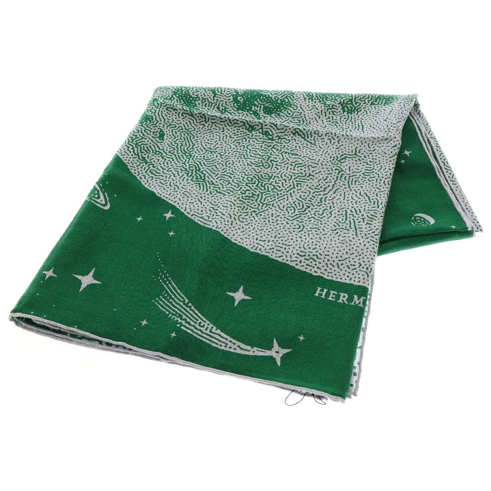 HERMES(エルメス) カレ140 ジュアン CLAIR DE LUNE クレール・ド・リュン グリーン カシミヤ スカーフ ストール