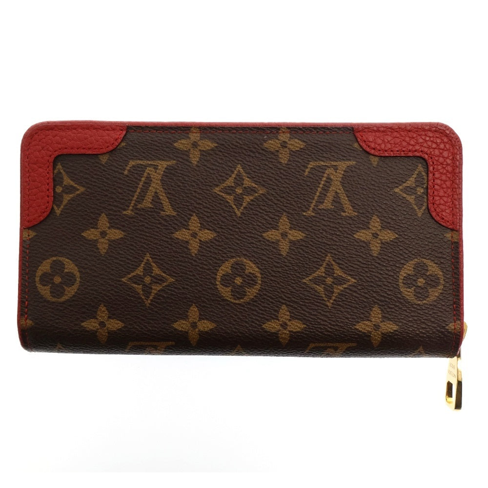 LOUIS VUITTON(ルイヴィトン) ジッピー ウォレット レティーロ モノグラム スリーズ ロングウォレット 長財布 ブラウン/レッド ゴールド金具 M61854