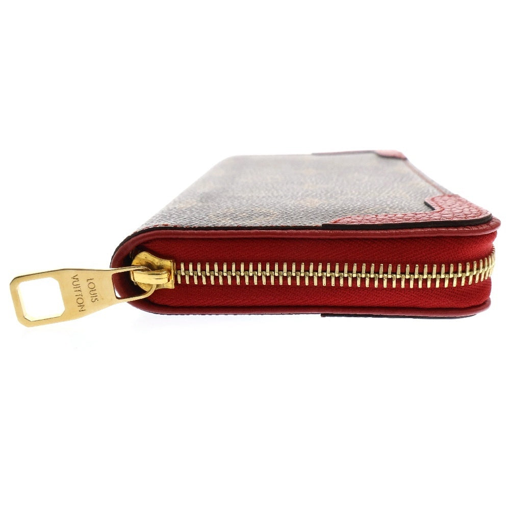 LOUIS VUITTON(ルイヴィトン) ジッピー ウォレット レティーロ モノグラム スリーズ ロングウォレット 長財布 ブラウン/レッド ゴールド金具 M61854