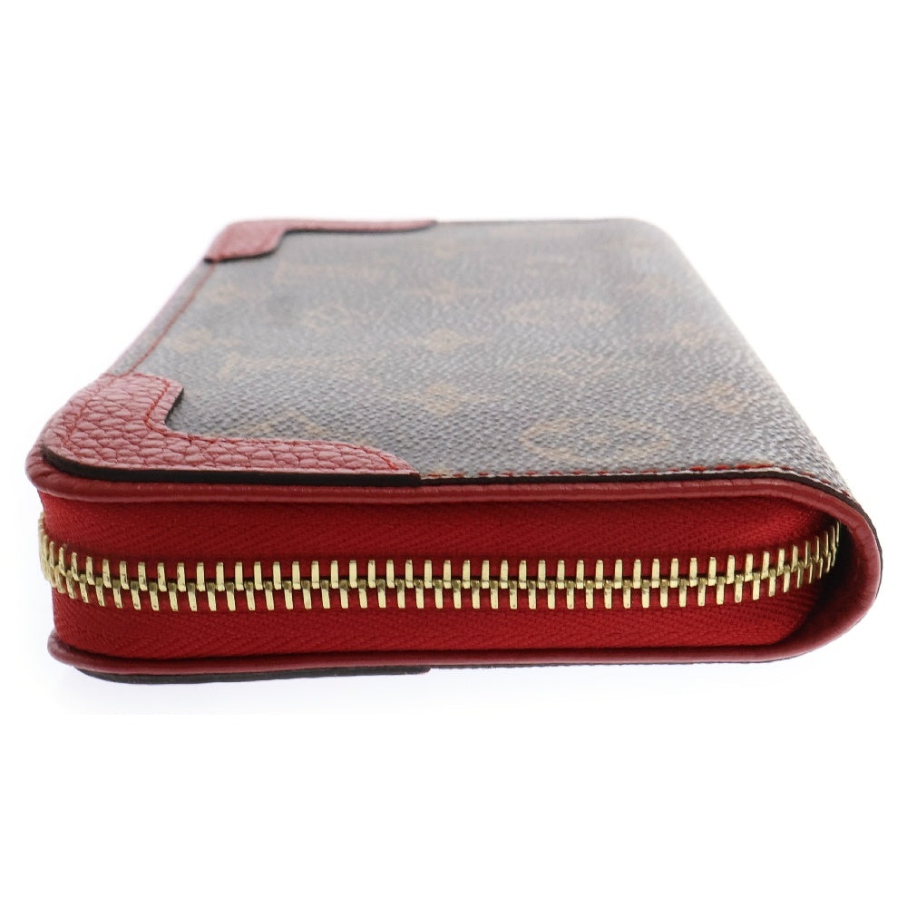 LOUIS VUITTON(ルイヴィトン) ジッピー ウォレット レティーロ モノグラム スリーズ ロングウォレット 長財布 ブラウン/レッド ゴールド金具 M61854