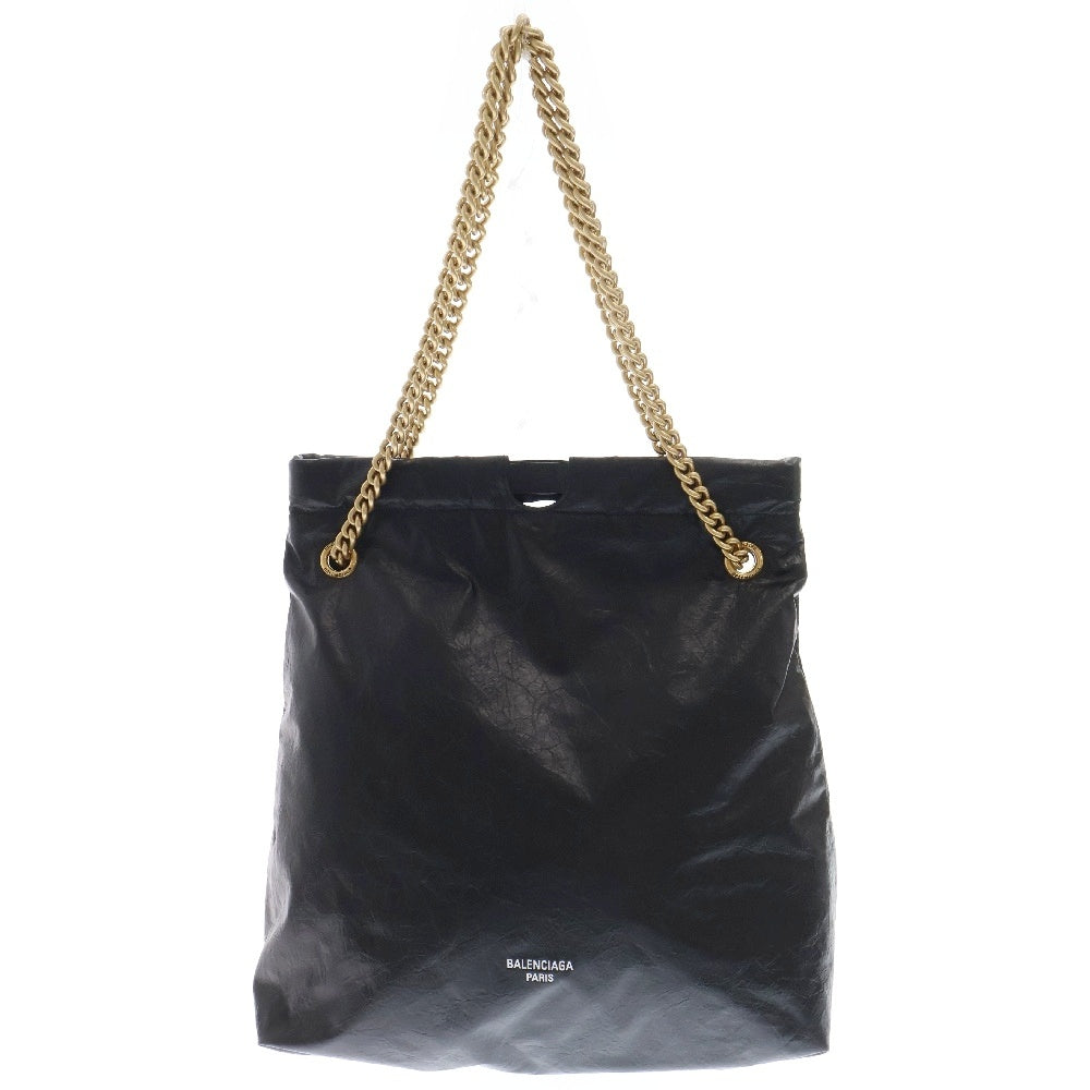 BALENCIAGA(バレンシアガ) CRUSH クラッシュチェーンレザーショルダーバッグ トートバッグ ブラック 742941