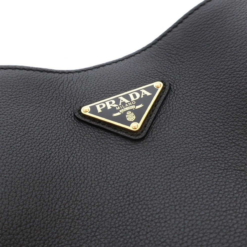PRADA(プラダ) トライアングルロゴ グレインレザー ミニトートバッグ ブラック レディース 1BG539