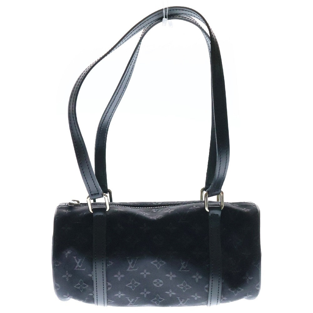 LOUIS VUITTON(ルイヴィトン) モノグラム リトルサテン パピヨン ミニバッグ ハンドバッグ レザー ブラック シルバー金具 M92352