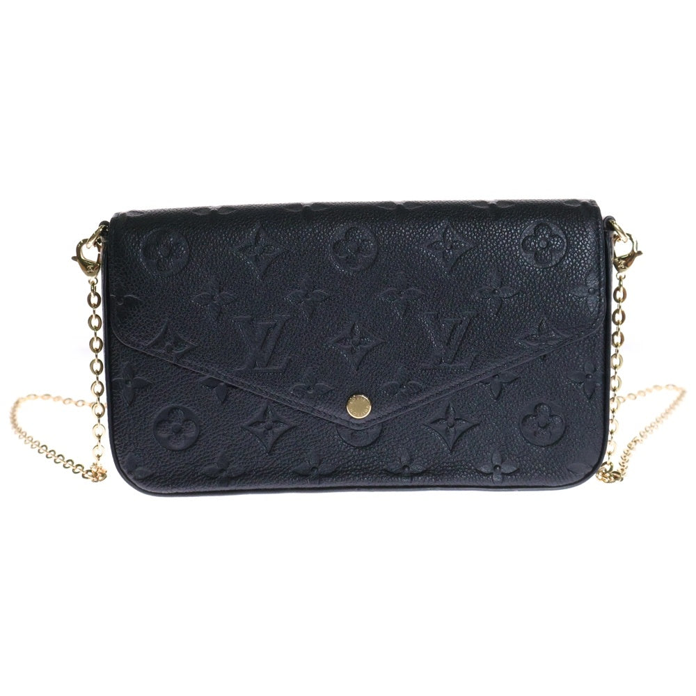 LOUIS VUITTON(ルイヴィトン) モノグラム アンプラント ポシェットフェリシー チェーンウォレット 黒 レザー RFID M64064
