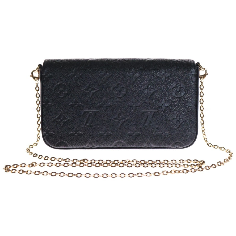 LOUIS VUITTON(ルイヴィトン) モノグラム アンプラント ポシェットフェリシー チェーンウォレット 黒 レザー RFID M64064
