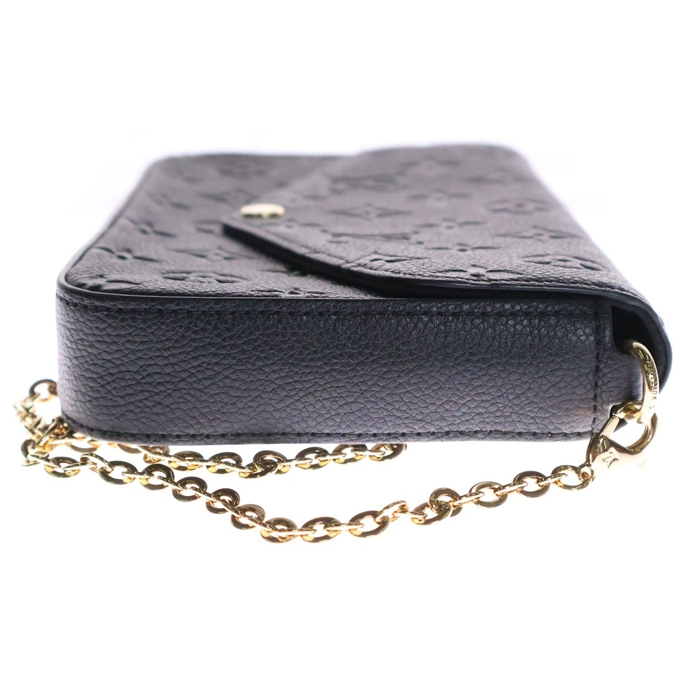 LOUIS VUITTON(ルイヴィトン) モノグラム アンプラント ポシェットフェリシー チェーンウォレット 黒 レザー RFID M64064