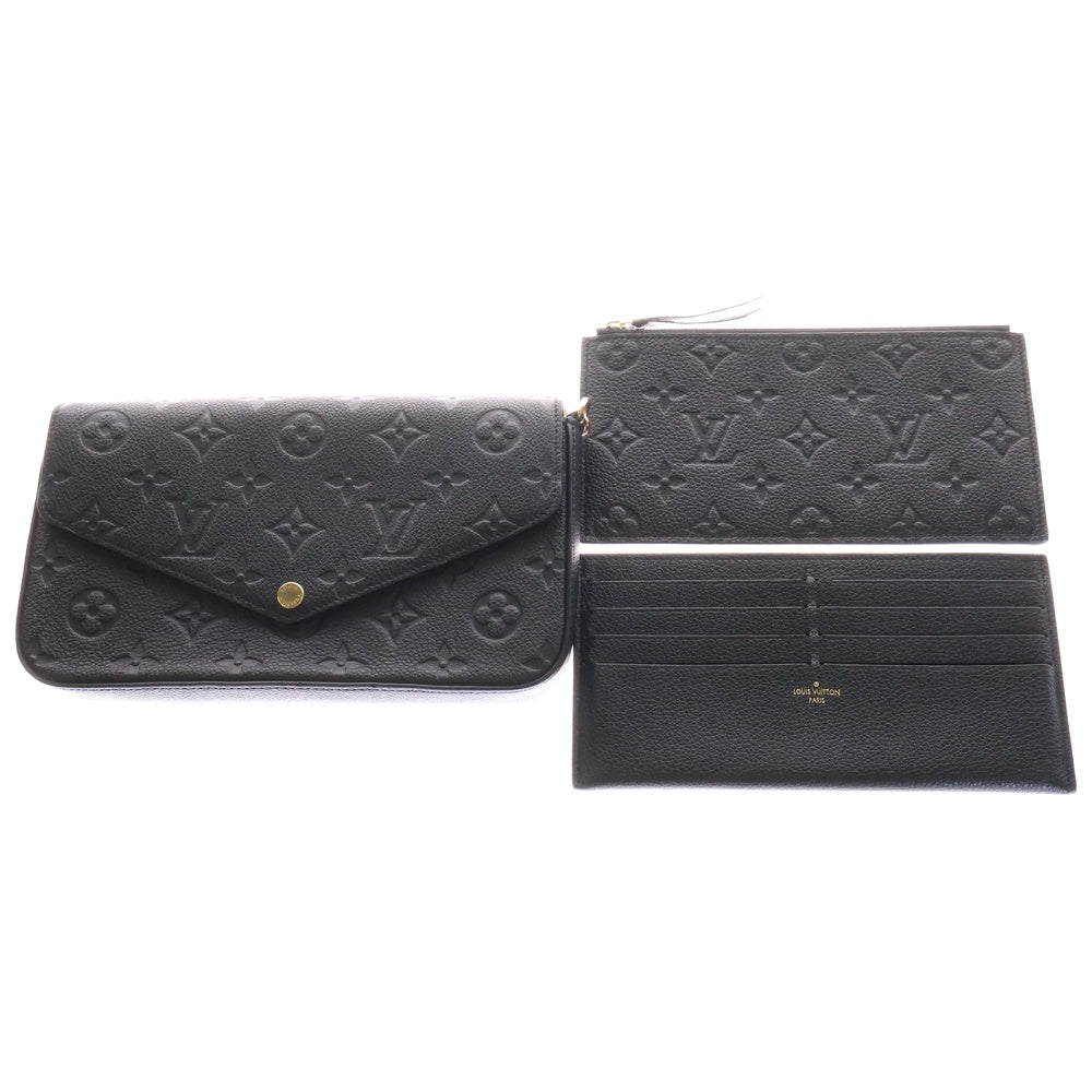 LOUIS VUITTON(ルイヴィトン) モノグラム アンプラント ポシェットフェリシー チェーンウォレット 黒 レザー RFID M64064