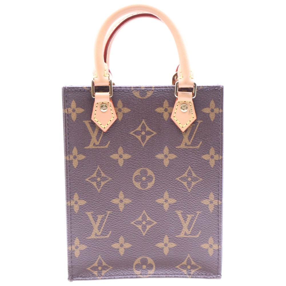 LOUIS VUITTON(ルイヴィトン) モノグラム プティット サックプラ レザー2WAYハンドバッグ ショルダーバッグ ブラウン M81295